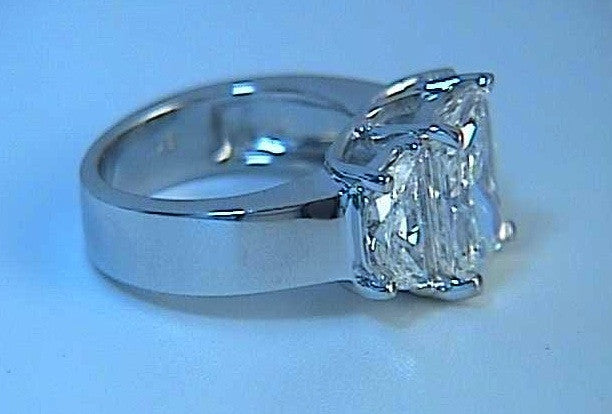 4.50ct Cushion Cut Diamond Engagement Ring Half Moon  GIA certified JEWELFORME BLUE