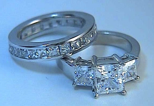 2.12ct G-SI2 Princess Cut Diamond Engagement Ring Platinum 900,000 GIA certified Diamonds JEWELFORME BLUE