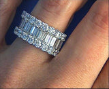 9.20ct Baguettes and Round Diamonds Eternity Wedding Ring Band Anniversary JEWELFORME BLUE