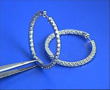 5.80ct Diamond Hoop Earrings 18kt white Gold In and Out JEWELFORME BLUE
