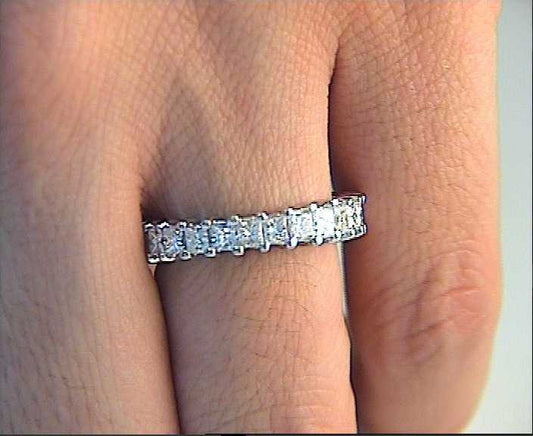 2.68ct Princess Diamond ETERNITY Wedding Ring JEWELFORME BLUE