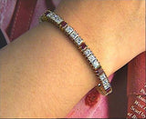 11.69ct Princess Cut Diamond and Ruby Bracelet 18kt JEWELFORME BLUE