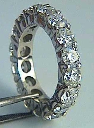 5.10ct Platinum Round Diamond Wedding Band Diamonds Eternity Ring JEWELFORME BLUE