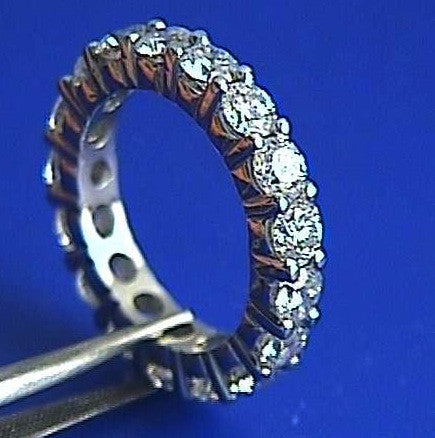 4.22ct Platinum Round Diamond Wedding Band Round Diamonds Eternity Ring JEWELFORME BLUE