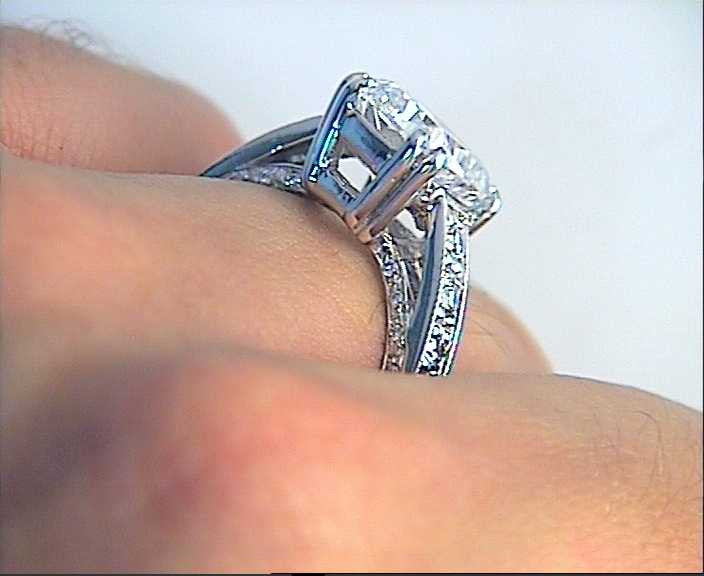 5.32ct I-SI2 Cushion Shape Diamond Engagement Ring GIA certified JEWELFORME BLUE