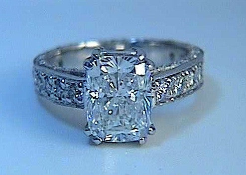 3.52ct Cushion Diamond Engagement ring EGL certified JEWELFORME BLUE