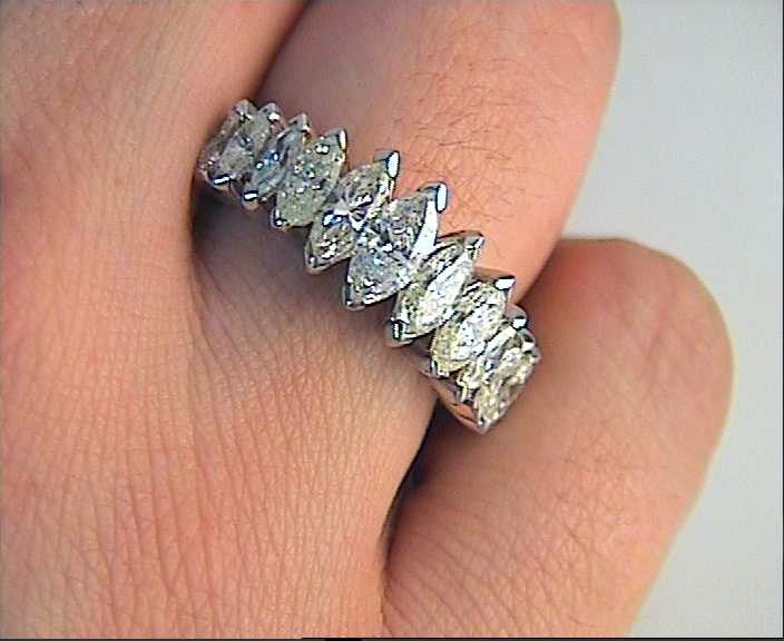2.18ct Diamond Wedding Ring 18kt White Gold Anniversary Gift JEWELFORME BLUE