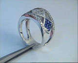 2.28ct Diamond Sapphire Wedding Ring 18kt JEWELFORME BLUE