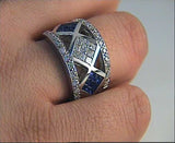2.28ct Diamond Sapphire Wedding Ring 18kt JEWELFORME BLUE