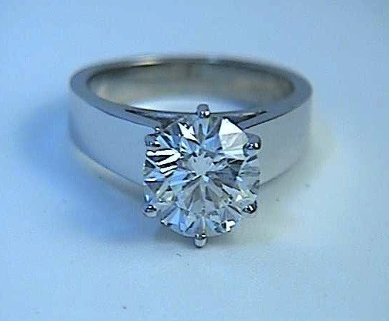 2.00ct G-SI1  Round Diamond Engagement ring 18kt White Gold JEWELFORME BLUE