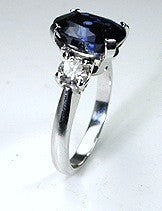 5.10ct Cushion Sapphire Diamond Engagement Ring JEWELFORME BLUE 18kt White Gold
