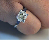 3.02ct Asscher Cut Diamond Engagement Ring GIA certified  JEWELFORME BLUE