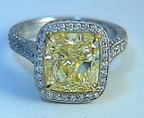 6.12ct Cushion Fancy Yellow Diamond Engagement Ring 18kt GIA CERTIFIED JEWELFORME BLUE Anniversary Birthday bridal