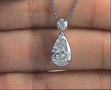 2.20ct G-VS2 Pear Shape Diamond Pendant Necklace GIA certified JEWELFORME BLUE