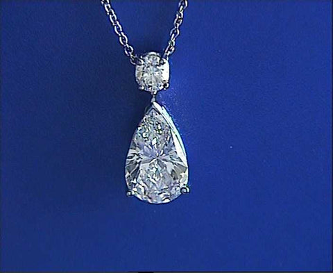 3.30ct Pear Shape Diamond Pendant Necklace GIA certified JEWELFORME BLUE