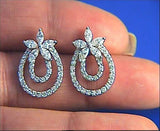 4.20ct Round and Marquise Shape Diamond Earrings 18kt  JEWELFORME BLUE
