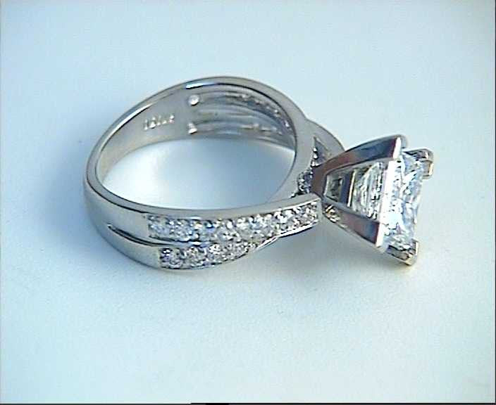 2.40ct I-VS2 GIA Princess Diamond Star Wars Engagement Ring Platinum JEWELFORME BLUE GIA certified