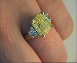 18.56ct Radiant Fancy Yellow GIA certified Diamond Ring 18kt JEWELFORME BLUE
