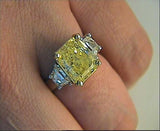 7.23ct Fancy Yellow  Radiant Cut Diamond Engagement Ring 900,000 GIA certified JEWELFORME BLUE