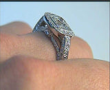 3.02ct Cushion Cut Diamond Engagement Ring GIA JEWELFORME BLUE 18kt