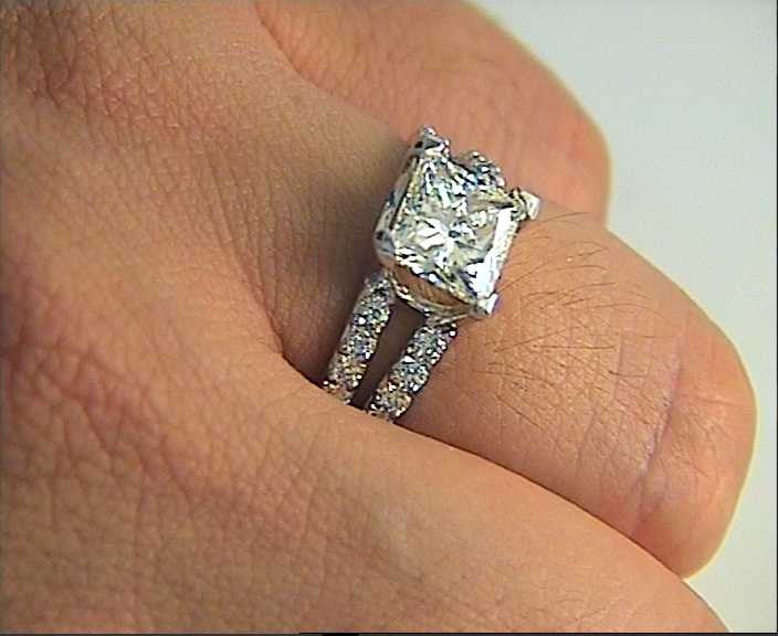 2.22ct G-VS2 GIA Princess Diamond Engagement Ring 18kt JEWELFORME BLUE GIA certified