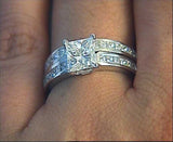 3.02ct H-SI1 GIA Princess Diamond Engagement Ring 18kt GIA certified JEWELFORME BLUE