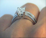 1.71ct E-VS1 GIA certified Princess Diamond Engagement Ring 18kt JEWELFORME BLUE