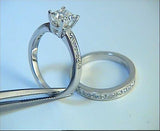 2.80ct Princess Diamond Engagement Wedding Rings set Diamond 18kt White Gold JEWELFORME BLUE