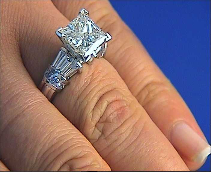 2.85ct G-SI1  Princess Cut Diamond Engagement Ring princess GIA Certified JEWELFORME BLUE