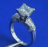 3.31ct Princess Cut Diamond Engagement Ring EGL GIA certified JEWELFORME BLUE