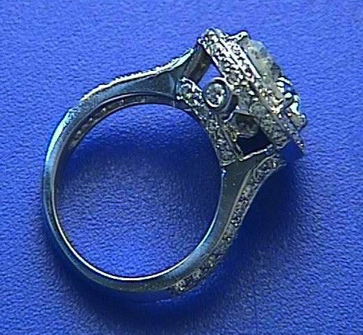 3.00ct Round Diamond Engagement Ring Round Diamond 18kt White Gold JEWELFORME BLUE
