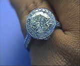 3.00ct Round Diamond Engagement Ring Round Diamond 18kt White Gold JEWELFORME BLUE