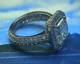 2.72ct Art Deco Asscher Diamond Engagement Ring JEWELFORME BLUE Halo 18kt white Gold