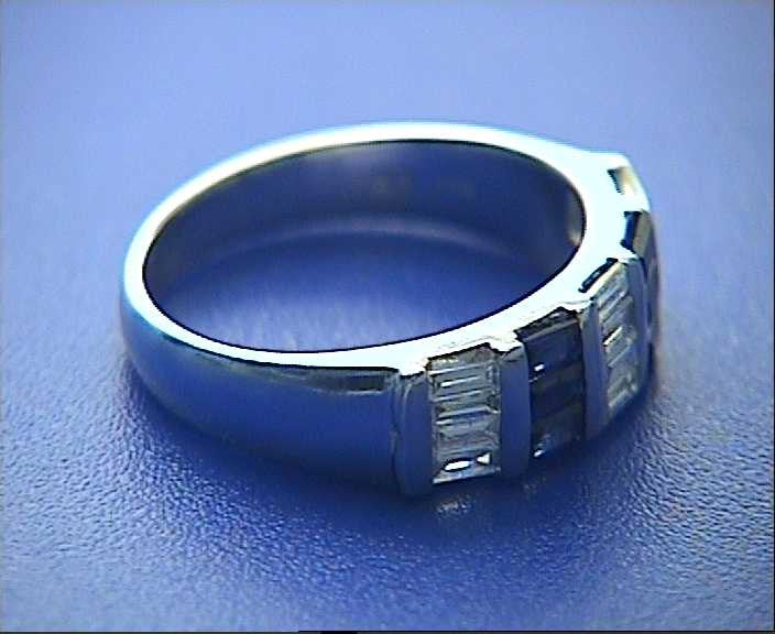 1.44ct Sapphire Diamond wedding Band-Ring 14kt White Gold JEWELFORME BLUE