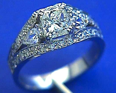 1.97ct Radiant Cut Diamond Engagement Ring JEWELFORME BLUE