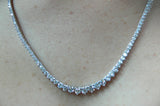12.60ct Diamond Opera Necklace 18kt White Gold Anniversary Bridal Birthday JewelryGift JEWELFORME BLUE