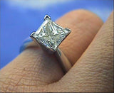 2.01ct F-VS2 Princess Cut Diamond Engagement Ring 18kt White Gold GIA EGL certified