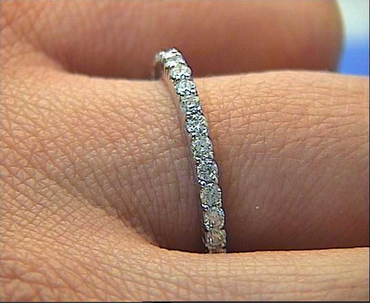 1.10ct Round Diamonds Eternity Wedding Ring 18kt White Gold JEWELFORME BLUE Stack Ring