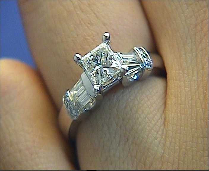 GIA certified 1.60ctPrincess Cut Diamond Engagement Ring BLUERIVER4747