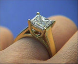 1.52ct G-VS2 Princess Cut Diamond Engagement Ring 18kt yellow Gold  GIA certified JEWELFORME BLUE