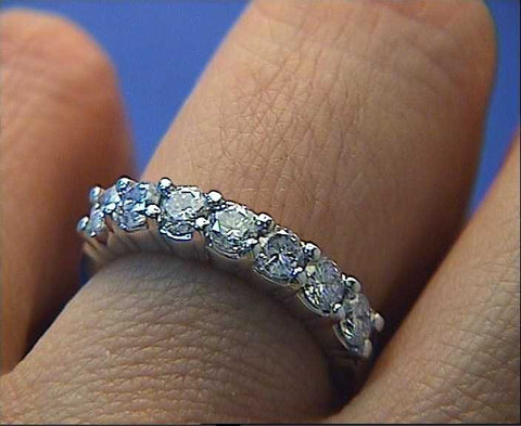 0.53ct Round Diamond Wedding Ring Platinum  JEWELFORME BLUE