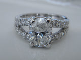 3.02ct Oval Diamond Engagement Ring F-SI1 JEWELFORME BLUE  EGL Certified