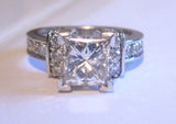 2.21ct H-VS1 Princess Diamond Engagement Ring 18kt JEWELFORME BLUE Bridal Birthday Ring Gift