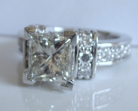 2.21ct H-VS1 Princess Diamond Engagement Ring 18kt JEWELFORME BLUE Bridal Birthday Ring Gift