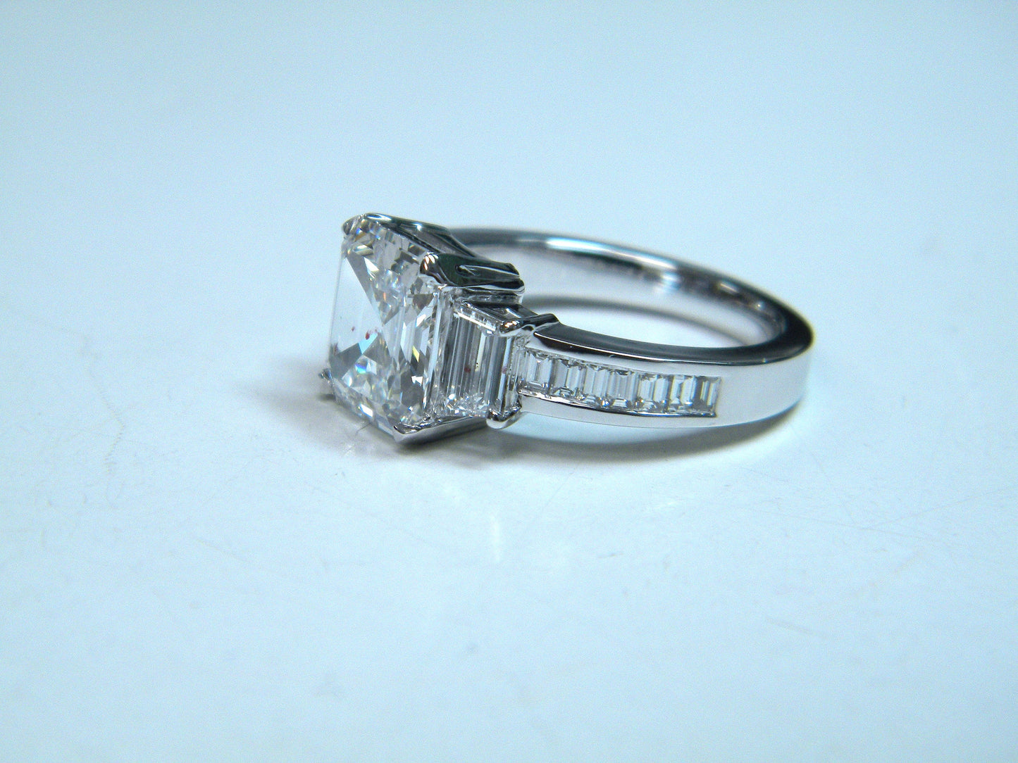 4.11ct G-VS1 Platinum Asscher Diamond Engagement Ring GIA certified JEWELFORME BLUE