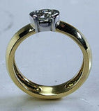 0.80ct G-SI1 Round Diamond Engagement Ring 18kt Yellow JEWELFORME BLUE