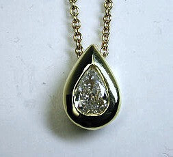 1.50ct G-SI1 Pear Shape Diamond Pendant Necklace GIA certified JEWELFORME BLUE