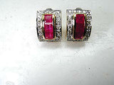1.78ct Ruby and Diamond Earrings 14kt yellow gold JEWELFORME BLUE