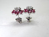 1.80ct Ruby and Diamond Earrings 18kt White JEWELFORME BLUE