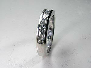 1.20ct Princess diamond Eternity Wedding Ring Band 18kt JEWELFORME BLUE
